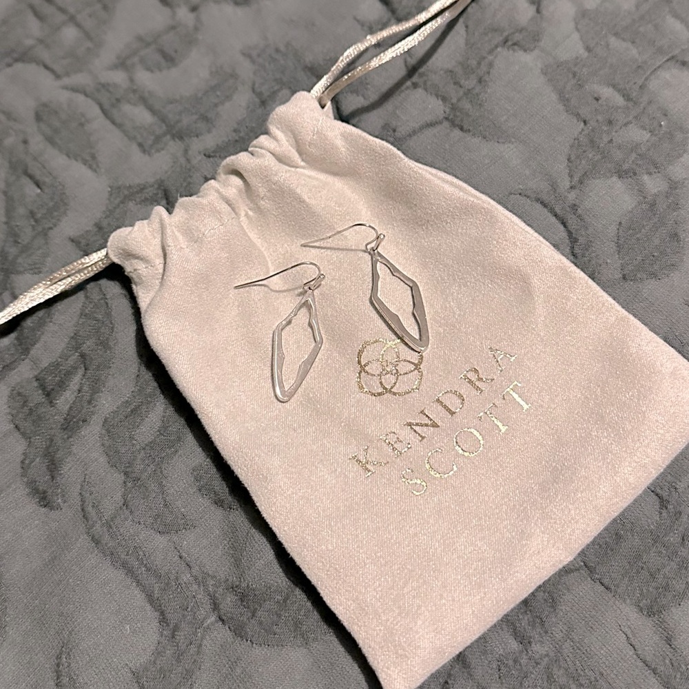 Kendra Scott | Elongated Abbie Open Frame Earrings in Silver | Never Used